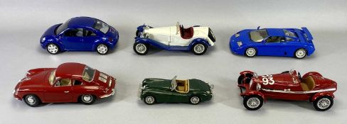 DIECAST SCALE MODEL SPORTS CARS (6) - by Burago, various scales, all boxed