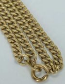 9CT GOLD CURB LINK NECKLACE - 66cms L open, 22.6grms