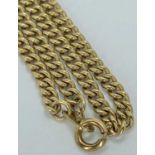 9CT GOLD CURB LINK NECKLACE - 66cms L open, 22.6grms