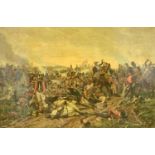 OLEOGRAPH late 19th century - Napoleonic battle scene, 64.5 x 96.5cms