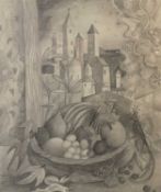 HELEN M STEINTHAL (British 1911 - 1991) a pencil sketch, titled verso - 'Fruit, Birds and