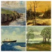 VINTAGE OILS (4) to include Mrs Masterson from Bovington artist details, titled verso 'Coastal