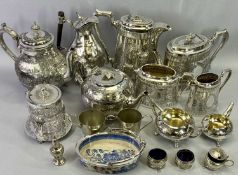 SILVER PLATED BRITANNIA METAL & EPNS TABLEWARE & SMALL SILVER GROUP - to include a bright cut four