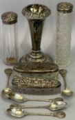 HALLMARKED SILVER & EPBM - a mixed quantity to include five teaspoons, Birmingham 1932, Maker