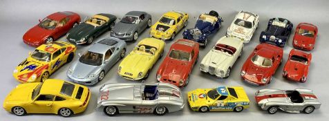 DIECAST SCALE MODEL SPORTS CARS (19) by Burago, 1:18 scale, unboxed