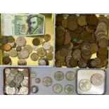 BRITISH & CONTINENTAL VINTAGE COIN COLLECTION to include 2ozt of British pre 1948 half silver and
