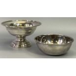 HALLMARKED SILVER BOWLS (2) - both hallmarked Birmingham 1944 to include a plain form bowl with