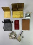 MIXED COLLECTABLES GROUP - to include gilt and white metal cigarette cases (2), lady's compact, copy