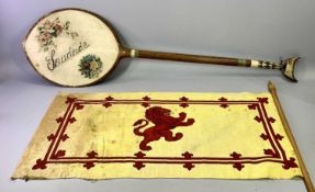 DECORATIVE SOUTH SEAS TYPE PADDLE with painted floral decoration and lettering 'Antonio Netto and