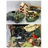 ACTION MAN - a collection of unboxed figures, accessories and clothing including an Irwin Scout car,