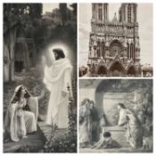 BIBLICAL ANTIQUE ENGRAVINGS & PRINTS (3) - to include C H JEENS engraving titled 'Joseph and Mary'