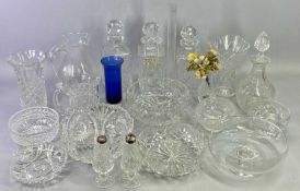 CUT GLASSWARE COLLECTION - to include Stuart Crystal square decanter with stopper, 27cms H, a Stuart