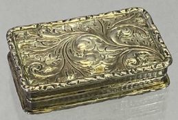 WILLIAM IV SILVER VINAIGRETTE - Birmingham 1836, Maker Taylor & Perry, rectangular with raised