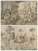 FLEMISH MACHINE WOVEN TAPESTRY - mid 20th century, depicting an Eastern scene with figures, camels