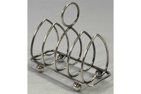 SMALL SILVER & EPNS WARE to include a Walker & Hall four section toast rack, Sheffield 1904, - Image 2 of 3