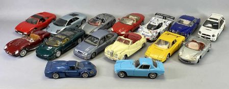 DIECAST SCALE MODEL SPORTS CARS (15) by Maisto, Motormax, Solido and other makes, various scales,