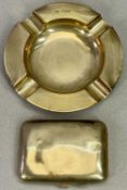 HALLMARKED SILVER SMOKING COLLECTABLES - 2 items to include an 11cms diameter ashtray with engine