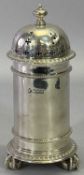 EDWARD VII SILVER SUGAR CASTER - London 1907, Maker James Ramsay, having a round knop on a domed