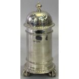 EDWARD VII SILVER SUGAR CASTER - London 1907, Maker James Ramsay, having a round knop on a domed