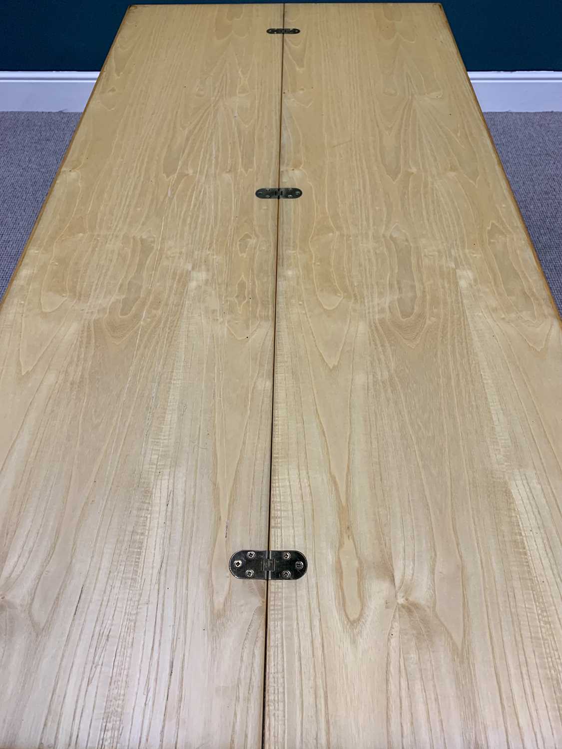 MODERN PINE FLIP TOP TABLE - 72cms H, 160cms W, 40/80cms D - Image 3 of 4