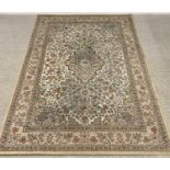 LARGE RUG - eastern style with multiple floral decorated borders and central diamond motif, 200 x