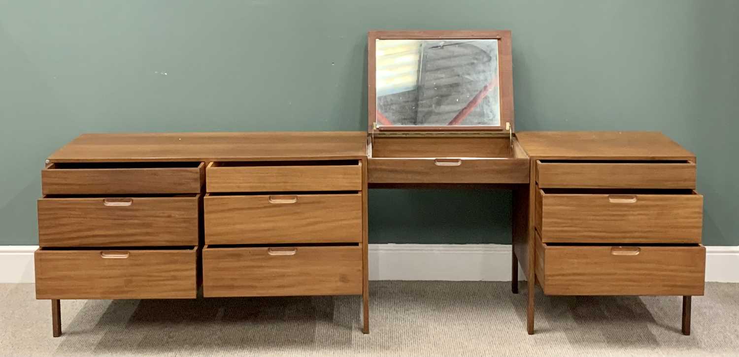 MID CENTURY CHESTS (3 MODULES) - two chests, 71cms H, 124cms W, 51cms D and 71cms H, 63cms W,