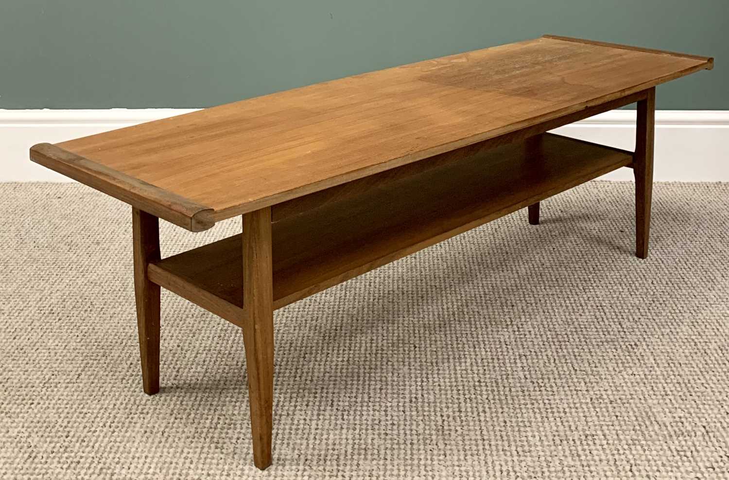 MID CENTURY TEAK TYPE TABLES (4) - two Long Johns, 44cms H, 62cms W, 38cms D and 41cms H, 121cms - Image 3 of 4
