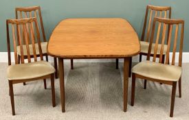 MID CENTURY RED LABLE G-PLAN EXTENDING TABLE - 71cms H, 190cms W (fully extended), 99cms D and