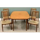 MID CENTURY RED LABLE G-PLAN EXTENDING TABLE - 71cms H, 190cms W (fully extended), 99cms D and