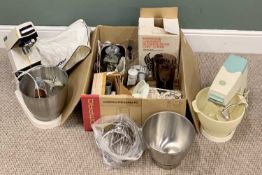 VINTAGE KENWOOD CHEF FOOD MIXERS (2) - with accessories and a BROTHER CASED SEWING MACHINE, E/T