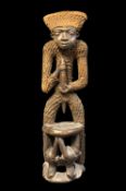 CAMEROON SMALL FIGURAL STOOL, 87cm h