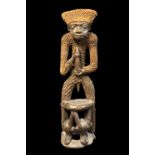 CAMEROON SMALL FIGURAL STOOL, 87cm h