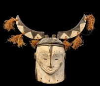 FANG NGONTANG HELMET MASK, with detachable crescent horns, 50w x 49h