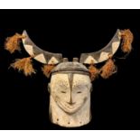 FANG NGONTANG HELMET MASK, with detachable crescent horns, 50w x 49h