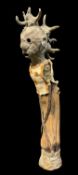 BOUKARE 'YAMBOU' BONKOUNGOU (Burkina Faso, b.1978), bronze, wood, and cotton - Standing Figure,