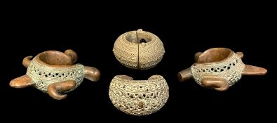 FOUR CAMEROON METAL CURRENCEY BRACELETS, probably Bamun (4)