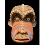 CAMEROON BEADED BABOON HELMET MASK, probab;y Bamileke, 31cm h