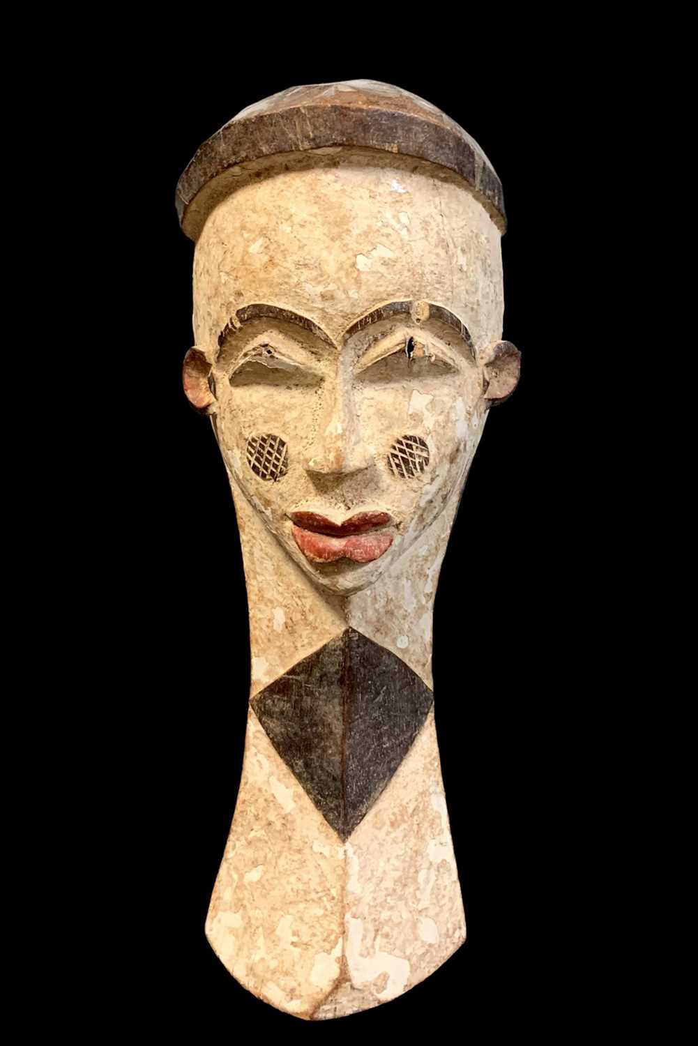 FOUR AFRICAN MASKS, including Bulu monkey mask, Pende mask, and two others, largest 36cm H (4) - Image 10 of 12