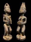 PAIR YORUBA SHRINE FIGURES, 79cm h (2)