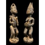 PAIR YORUBA SHRINE FIGURES, 79cm h (2)