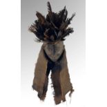 KONGO MASK, with feather crest and fibre assemblage, 90cm h overall