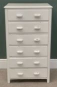 PINE? CHEST OF DRAWERS - a narrow six drawer painted example, 108cms H, 60cms W, 44cms D