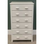 PINE? CHEST OF DRAWERS - a narrow six drawer painted example, 108cms H, 60cms W, 44cms D