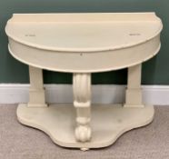 PAINTED VICTORIAN RAILBACK DUCHESS WASHSTAND - with hinged flap interior storage, having a carved