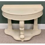 PAINTED VICTORIAN RAILBACK DUCHESS WASHSTAND - with hinged flap interior storage, having a carved