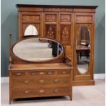 LATE VICTORIAN INLAID MAHOGANY BEDROOM FURNITURE - 2 items, to include a fine combination