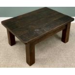 COFFEE TABLE - stained pine, chunky four plank top, 50cms H, 107cms W, 76cms D