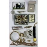 LADY'S & GENT'S JEWELLERY & OTHER COLLECTABLES - to include a pair of 9ct gold and diamante