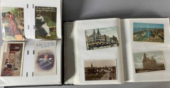 POSTCARD COLLECTION- two albums containing a total of 330 vintage and later postcards including