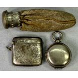 HALLMARKED SILVER & WHITE METAL POCKET ITEMS (3) - to include a vesta case, Birmingham 1920, Maker